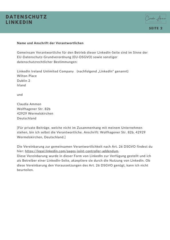 Datenschutzerklärung LinkedIN Seite 2