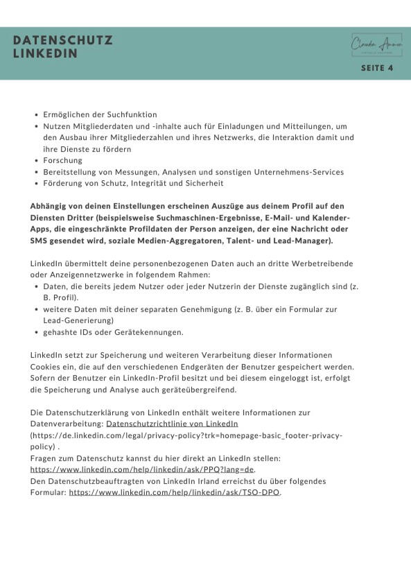 Datenschutzerklärung LinkedIN Seite 4