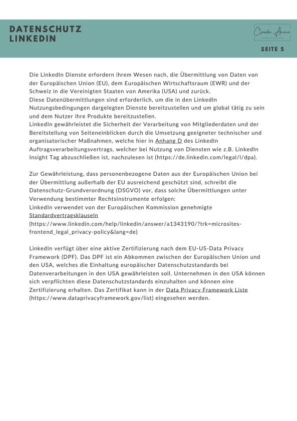 Datenschutzerklärung LinkedIN Seite 5