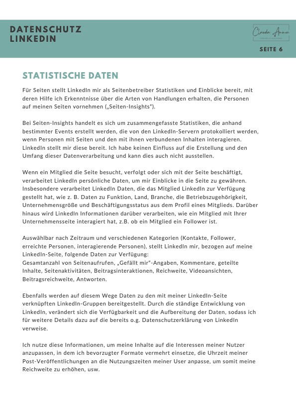 Datenschutzerklärung LinkedIN Seite 6
