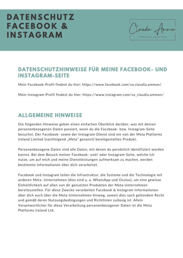Datenschutzerklärung Meta Seite 2