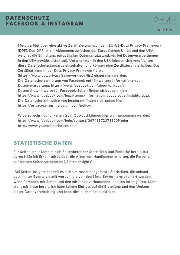 Datenschutzerklärung Meta Seite 5